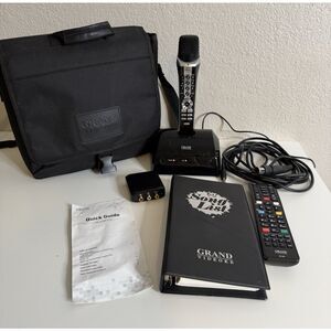Grand Videoke Karaoke wireless Microphone Remote Song Book Bag Untested